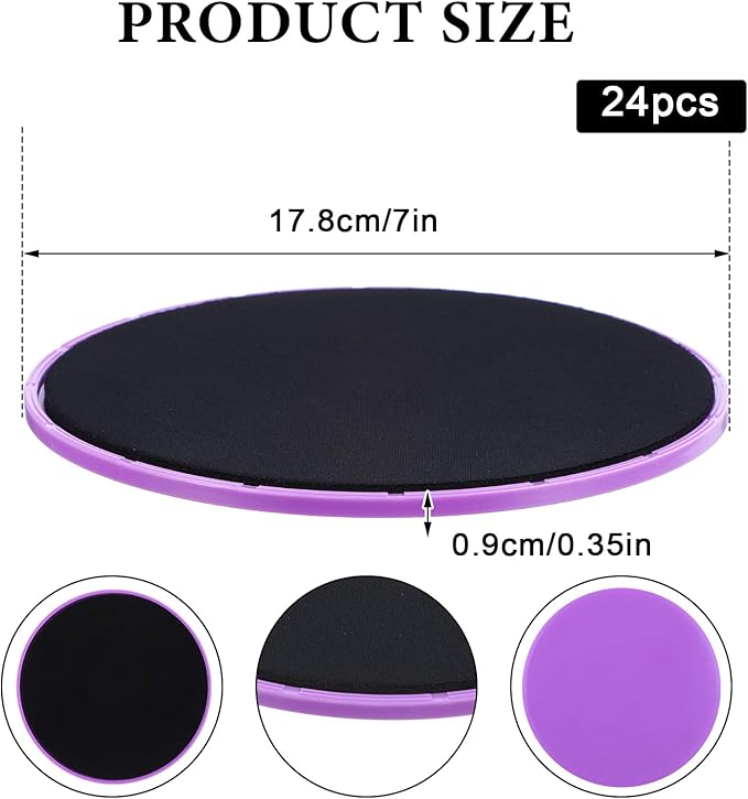 24 Pcs Core Sliders for Working Out Abdominal Exercise Gliding Discs Dual Sided Workout Disc Fitness Sliders Exercise Gear for Gym Floors Training Abdominal Core Strength