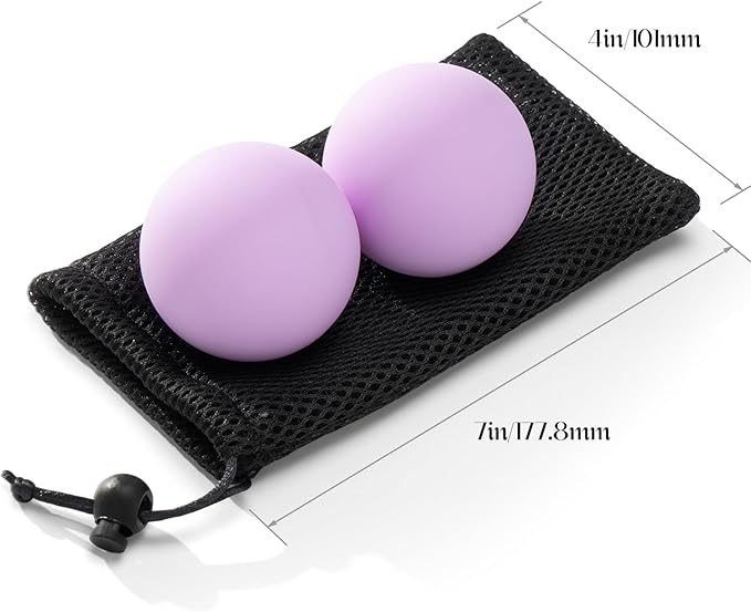 Massage Lacrosse Balls for Myofascial Release,Yoga Deep Tissue Massage,Trigger Point Therapy and Foot Plantar Fasciitis,Muscle Soreness Massager Ball (2 Packs) (Light Purple)