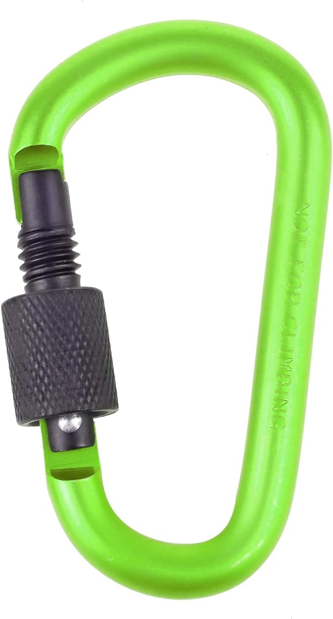 10 Pack Aluminum D Ring Key Rings Hiking Clips Locking Carabiner for Hiking Camping Fishing and Outdoor Use，Clips with Screw Gate Multicolored