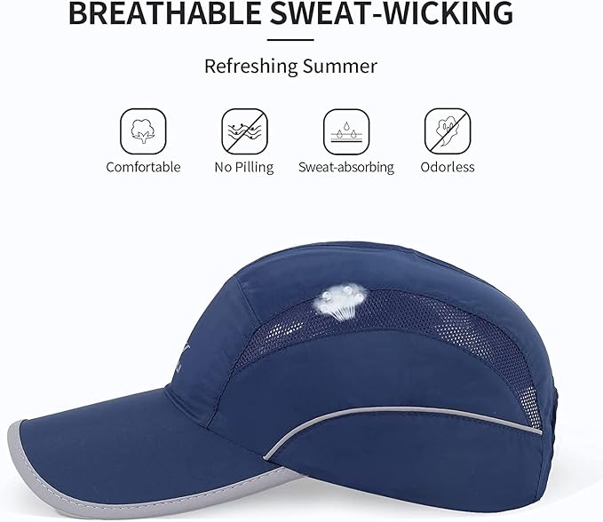 Running Hat Mesh Sports Cap Lightweight Quick Drying Runner Cap for Men Women