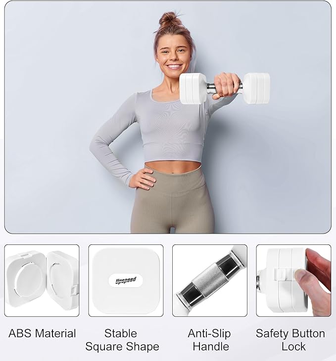 15LB 20LB 50LB Adjustable Dumbbell Set Free Weights Dumbbells Set for Women Men Hand Weights Sets Adjust Dumbbell Weight Sets for Home Gym Exercise Workout Strength Training Equipments