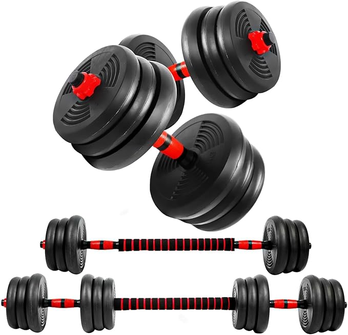 Adjustable Dumbbell Set, 5-44 lbs Free Weight Set with Connector for Barbell, Dumbbells, Push-Up Options, Fitness Exercises for Home Gym Suitable Men/Women