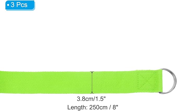 PATIKIL Yoga Strap for Stretching Cotton Yoga Belt with Adjustable Metal D-Ring Buckle Stretch Band for Fitness Pilates