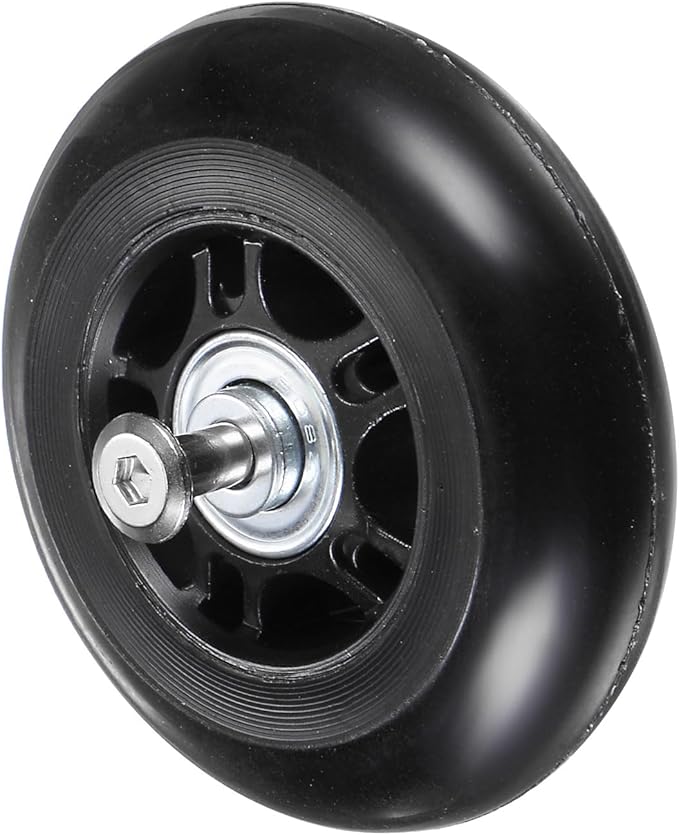 uxcell Replacement Luggage Wheels 80x24mm Suitcase Wheel Repair Kits Include 2 PU Bearing Wheels & Washers, Wrenches & Axle Screw for Trolley Bag, Inline Skate and Caster Board