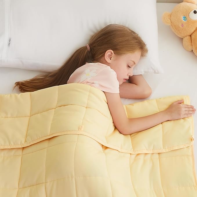 L'AGRATY Weighted Blanket - 40"x60" 10lbs Breathable Weighted Blanket Microfiber Material with Glass Beads