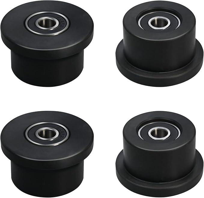 Qty.4 Machined Wheels/Rollers Compatible Total Gym Replacement, Fits Models 1000,1100,1400,1500,1600,1700,1800,1900,Achiever,Force,Gold,Max,Platinum,Platinum Plus,Pro,Supra,Supreme,Ultima,Ultra,XLI