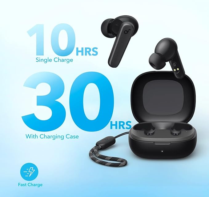 Soundcore by Anker P20i True Wireless Earbuds, 10mm Drivers with Big Bass, Bluetooth 5.3, 30H Long Playtime, Water-Resistant, 2 Mics for AI Clear Calls, 22 Preset EQs, Customization via App