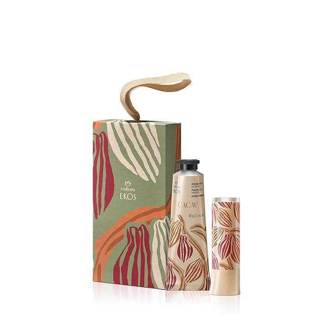 natura Ekos Cacau Hand Cream and Lip Balm Kit - Collagen Boosting Hand Cream & Moisturizing Lip Balm - Vegan - Brazilian Beauty Secrets - Self Care