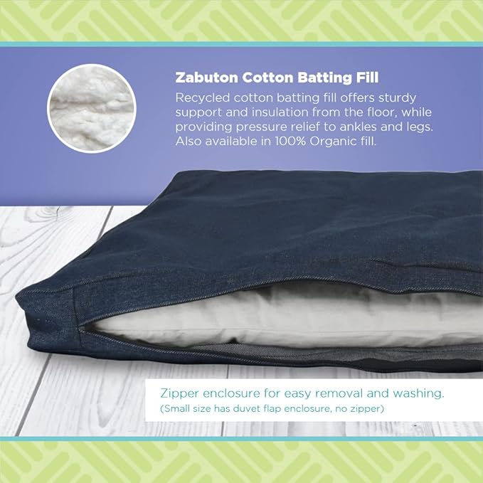 Bean Products Meditation Cushion - Zabuton Meditation Pillows for Sitting on Floor, Yoga Cushion, Cotton Yoga Pillow, Zen Kneeling Prayer Pad- Made in USA - Premium 32x26x3, Black