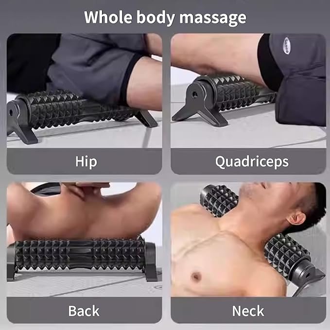 New Upgrade Bracket Foam Roller, 21 Inch Firm Deep Tissue Muscle Massager for Back Leg Pain & Sore Muscles (Black)
