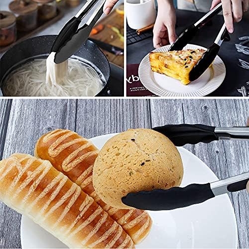 7 inch Mini Silicone Serving Tongs - Image 5