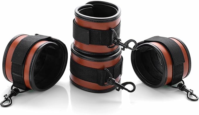 6pcs Black PU Adjustable Straps Sports Training Fitness Gear Home Yoga Set