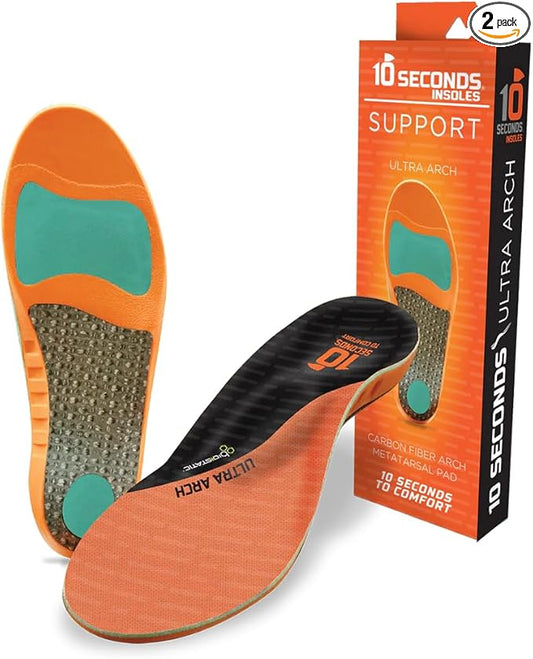 3810 Ultra Arch Support – Foam Cushion Insoles for Men & Women w/Metatarsal Pad, Plantar Fasciitis Relief, Morton's Neuroma Metatarsalgia Orthotics, Heavy Impact Shoe Insert (M 14) 2-Pack