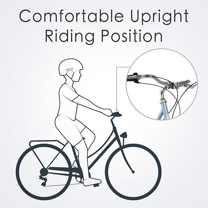 AVASTA Astrid Vela Hybrid Bike for Adult Women Female Lightweight Step Through 26 Inch High Tensile Steel Frame City Commuter Comfort Lady Bicycle, 6-Speed, Multiple Colors