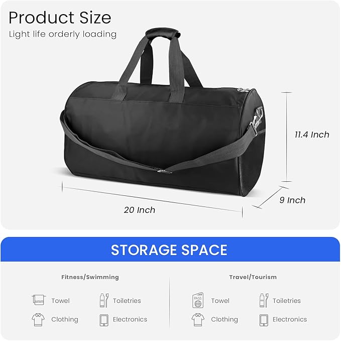 C&F BOGMOST Small Gym Bag for Travel & Duffel - 20 Inch Lightweight Carry On Bag for Men & Women, Mini Duffel Bag,Perfect for Sports, Weekend Trips, and Overnight Stays, Purple