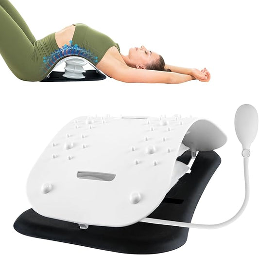 Back Stretcher for Lower Back Pain Relief,Adjustable Lumbar Traction Device, Ergonomic Spine Board with Acupressure Points,Back Massager for Spinal Decompression and Scoliosis