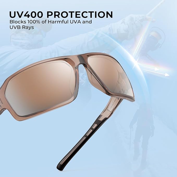 KastKing Chippewa Polarized Fishing Sunglasses, UV400 Protection Full Wrap Frame Sports Cycling Sunglasses, 1.0mm TAC Lenses