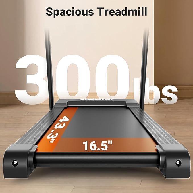 THERUN Incline Treadmill for Running and Walking, 300 lbs Weight Capacity, Wide Belt, 3.0 HP, 18" LED Screen, 2 Layers Shock-Absorbing