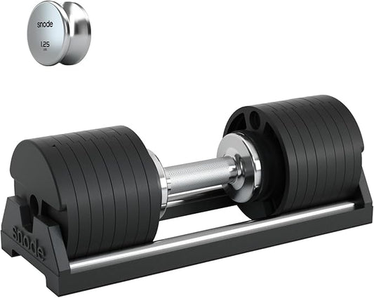 SNODE AD80 Drop Proof 80 lbs Adjustable Dumbbell Set -Adjustable Weights with Cast Iron Plates and Cradle, Knurled Handle, Fast Adjust, Compact Home Gym Equipment for Bench & Press