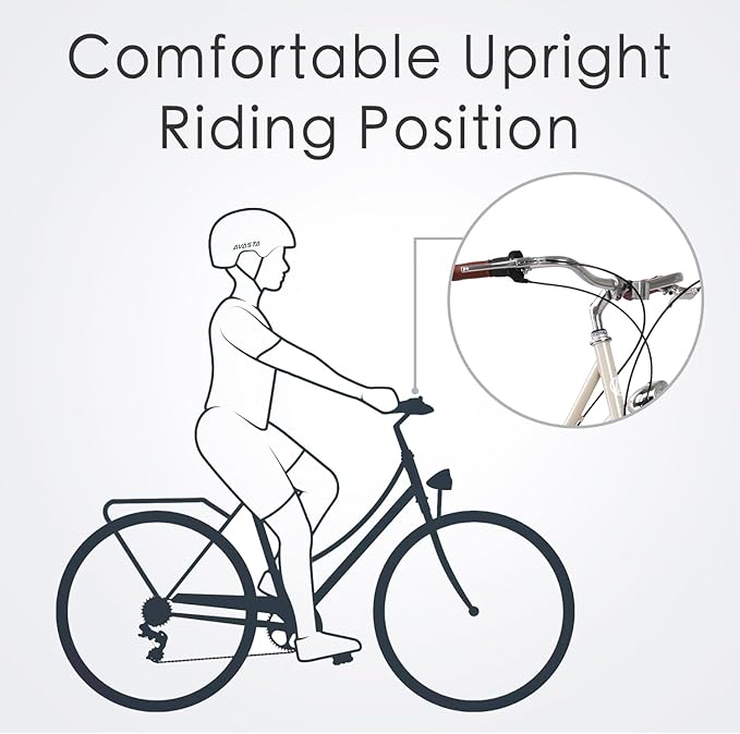 AVASTA Astrid Vela Hybrid Bike for Adult Women Female Lightweight Step Through 26 Inch High Tensile Steel Frame City Commuter Comfort Lady Bicycle, 6-Speed, Multiple Colors