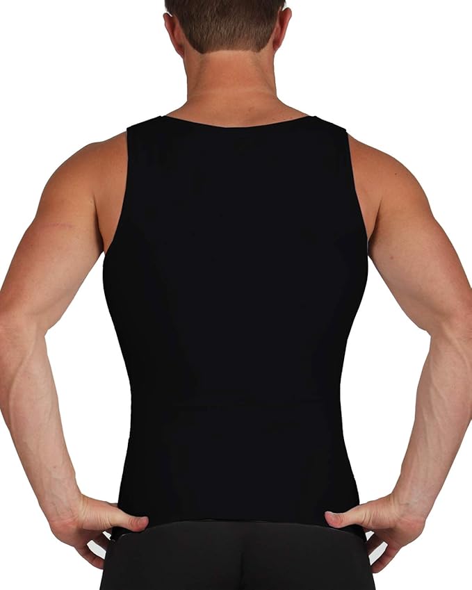 Insta Slim -Made in USA- Compression Tank-Top Shapewear for Men. Tummy Control Slimming Body-Shaper for Belly & Back Support
