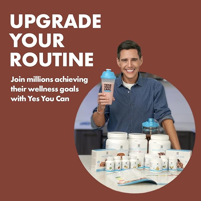 Yes You Can! Meal Replacement Shake - 20G Protein, 5G Fiber, 21 Vitamins & Minerals, 0G Added Sugar - Meal Replacement Protein Powder - Complete All-in-One Nutrition - 15 Servings (Chocolate) - 2 Pack