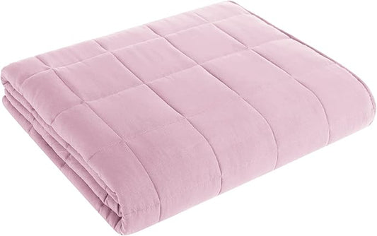 L'AGRATY Weighted Blanket - 88"x104" 25lbs Cooling Breathable Heavy Blanket Microfiber Material with Glass Beads for Adult All-Season Summer Fall Winter Soft Thick Comfort