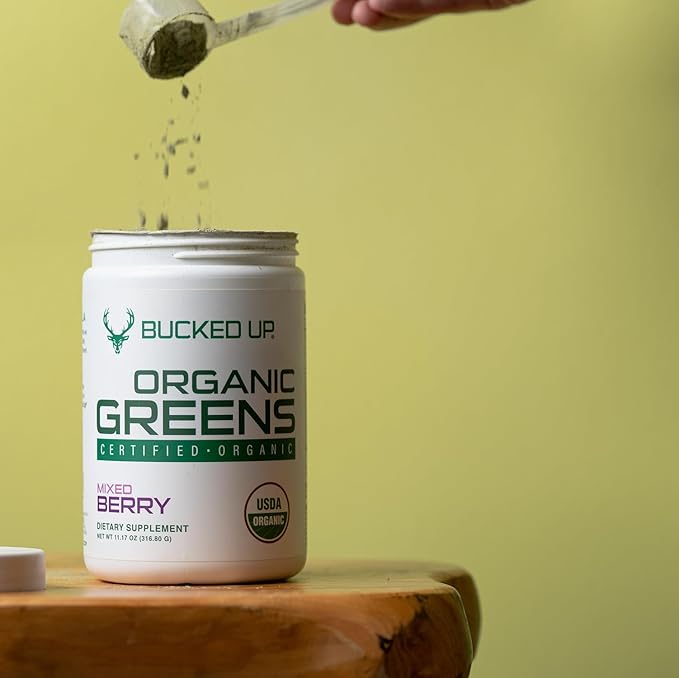 Greens Superfood Powder Mixed Berry | 8 Most Essential Mixed Greens | Certified 100% Organic | Chlorella, Spinach, Kale, Spirulina, Alfalfa, Broccoli, Wheat Grass, & Barley Grass | 30 SERV | 11.17 OZ