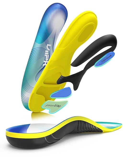 Upgraded Plantar Fasciitis Insoles, 240lbs Heavy Duty Work Boot Insoles for Men, Arch Support Orthotics Inserts, Athletic Gel Shoe Inserts for Pain Relief, Flat Feet, Standing All Day - XS