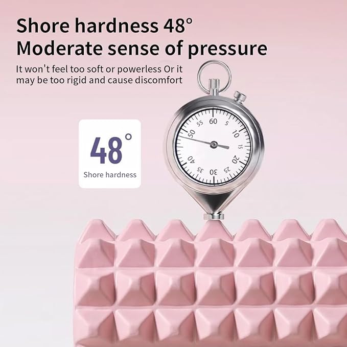 New Upgrade Bracket Foam Roller, 21 Inch Firm Deep Tissue Muscle Massager for Back Leg Pain & Sore Muscles (Pink)