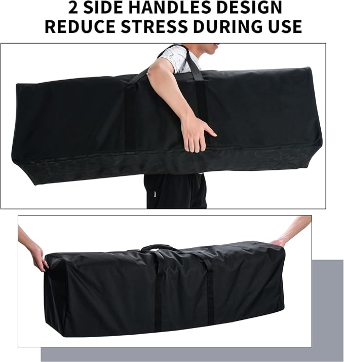 52 Inch Large Duffle Bag for Travel Camping Sport Equipment Storage Bag with 2-way Lockable Zippers (Black)