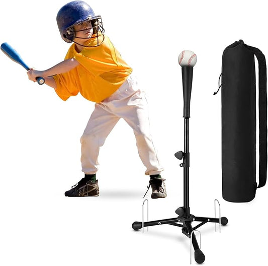 Baseball Tee For Kids, Easy Adjustable Batting Tee From 20.85 to 31.30 Inches. Foldable and Stable Baseball Tees for Hitting with Portable Bag. Softball Tee for Children Aged 3-10 Baseball Training.