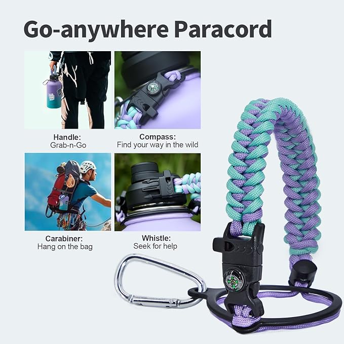 64 oz Insulated Water Bottle with Straw (Cold for 48 Hrs), Half Gallon Stainless Steel Triple Wall Vacuum Sports Water Jug, Leakproof Hydro Cup Flask with Straw Spout Lids & DIY Stickers