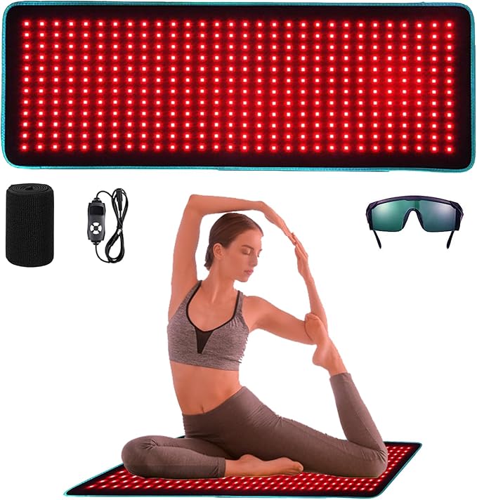 iTHERAU Large Red Light Therapy Belt 360 LED Infrared Red Light Device for Body, Resolve Inflammation, Relieve Joint or Back Pain, Muscle Stiffness, Red Light Wrap 660 & 850nm Wavelengths, Blue Edge