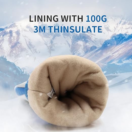 HANDLANDY Insulated Work Gloves Waterproof for Men Women, 3M Thinsulate Ski Gloves Winter Cold Weather Work Gloves Touchscreen (Small, Black)