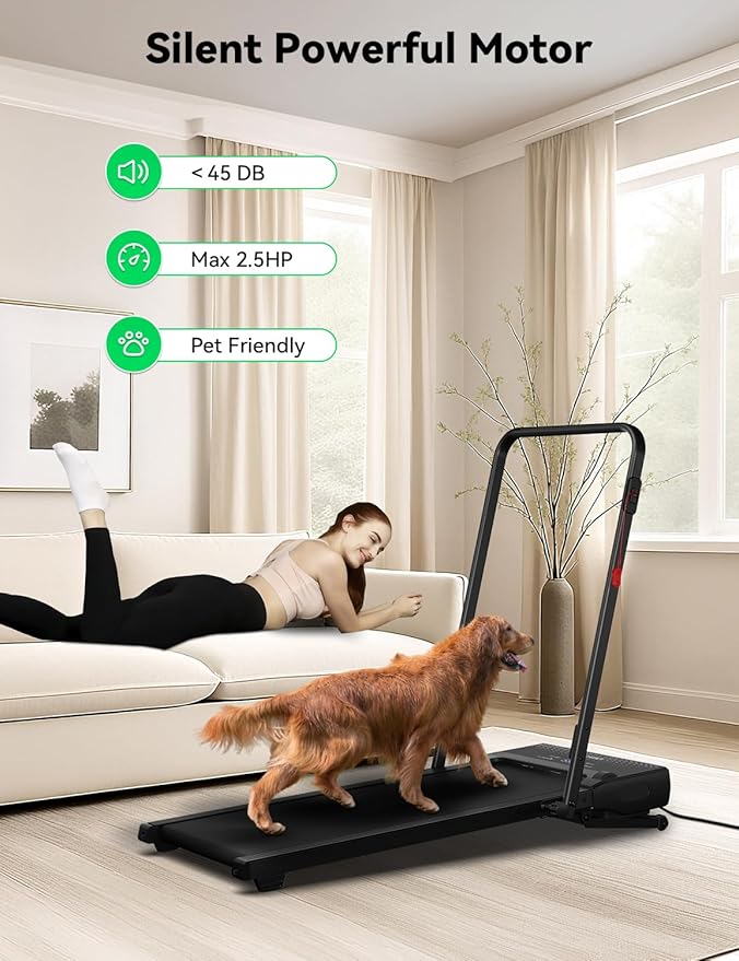Walking Pad Treadmill, 12% 5-Level Auto Incline, 2-in-1 Under Desk Foldable w/Remote Control, 12 HIIT Mode, 265 Lbs, 7.6 MPH Max, Portable Treadmill for Office Home, No Tablet Stand