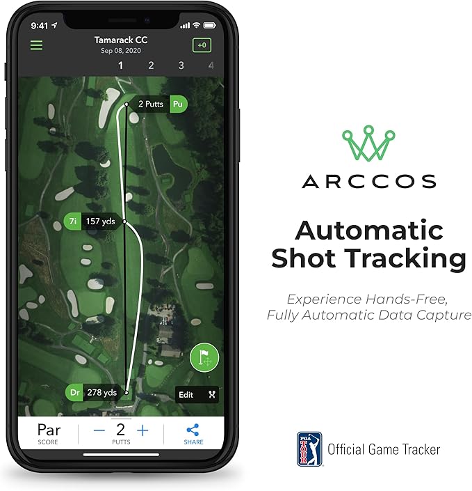 Arccos Smart Sensors: Automatic Golf Game Tracking System, A.I. Powered GPS Rangefinder & Smart Club Distances