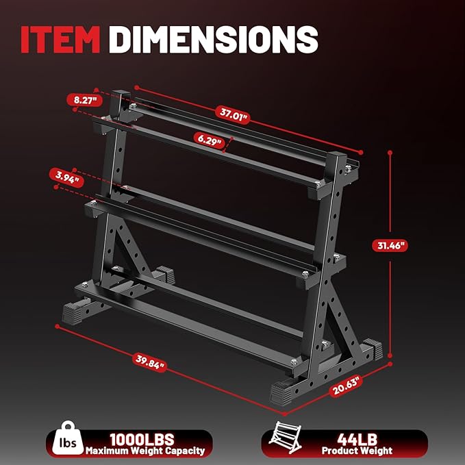 PAPABABE Hex Dumbbell Set with Rack, Rubber Encased Free Weight with Weight Storage Racks, Multiple Weight Options for Home Gym and Fitness