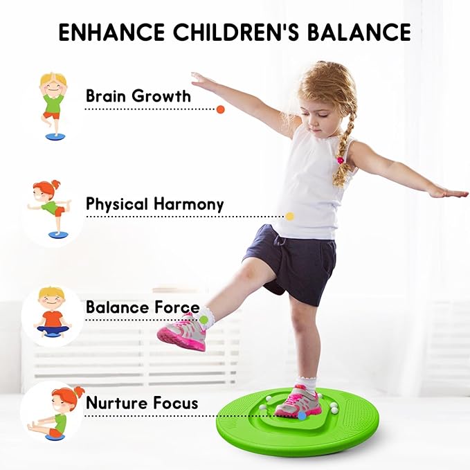 Balance Board for Kids with Maze - Plastic Wobble Board for Skiing Surfing Snowboard Training, Non-Slip Sensory Rocker Board for Toddlers 3-12, Core Strength Physical Therapy Equipment & Skateboard Balance Trainer