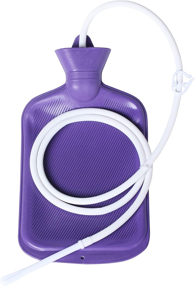 Abyclean Enema Bag Kit Rubber Anal Douche Vaginal Douche Enema Cleaner for Women’s or Man’s Health (Purple, 2L)