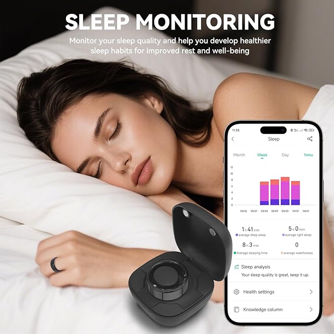 Smart Ring for Men Women with Black Charging Box, Bluetooth, Health Ring , IP68 Waterproof, Fitness Ring Tracks Heart Rate/Sleep/Steps/Sports Activities/Blood Oxygen,non-subscription app (Black, 11)