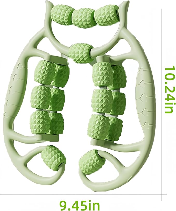Deep Tissue Massage Roller for Legs Leg Massager Roller Thigh Massager PP 18-Wheel 9.45x10.24x4.33in Pink/Green for Home Fitness Muscle Recovery Men Women (18Wheels,Green)