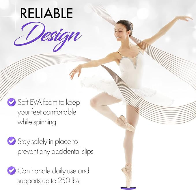 Ballet Pirouette Disc for Dancers - Portable Turn Disc for Dancing on Releve, Gymnastics and Ice Skaters - for Better Pirouette Technique, Releve, Turns and Dance Spinning