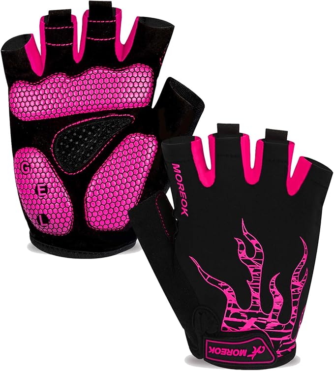 MOREOK Cycling Gloves Bike Gloves for Men/Women-[5MM Gel Pad] Half Finger Bicycle Biking Gloves for Cycling/Weight Lifting/Gym/Motorcycle/Rowing/Outdoor Sports