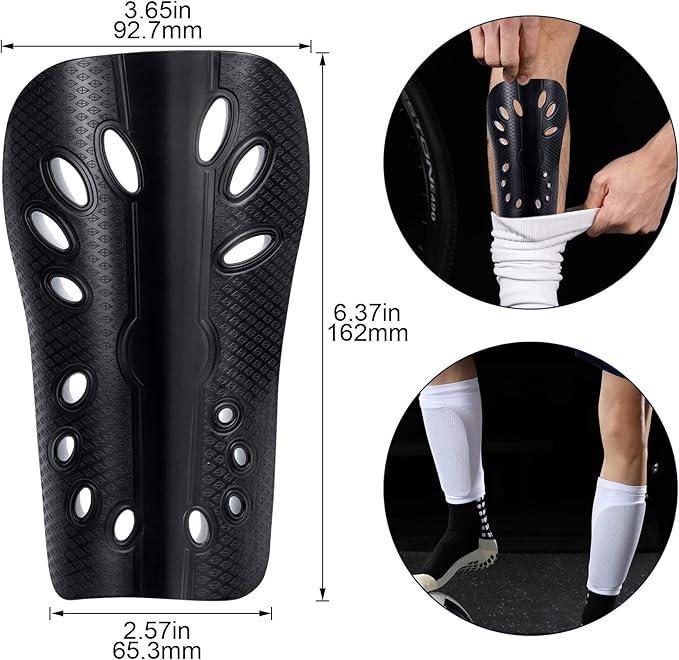 ANCIRS 2 Pair Soccer Shin Guards for Youth, Breathable Shin Guard Sleeves for Football Games, Protective EVA Cushion for Youth Men & Women