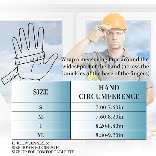 JUMPHIGH Safety Work Gloves, Men's Utility Mechanic Working Gloves for All Purpose, Touchscreen Compatible, Flexible Breathable Fit, Knuckles & Palm