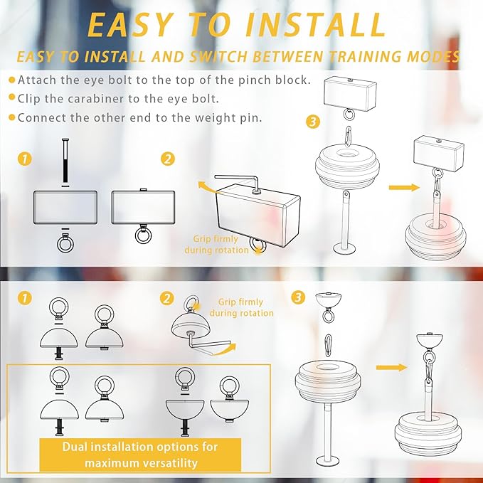 Grip Strength Training Beech Wood Pinch Block & Half-Sphere Ball with Loading Pin – Hand, Finger, Forearm Workout Set for Climbing, Lifting, Fitness Training