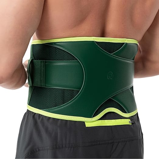 Back Brace for Lower Back Pain Relief, 8X Powerful Support System,Lumbar Support Belt for Men & Women Ergonomic 3D knitted Design with Adjustable Strap for Fitness Running Home Pilates Green S