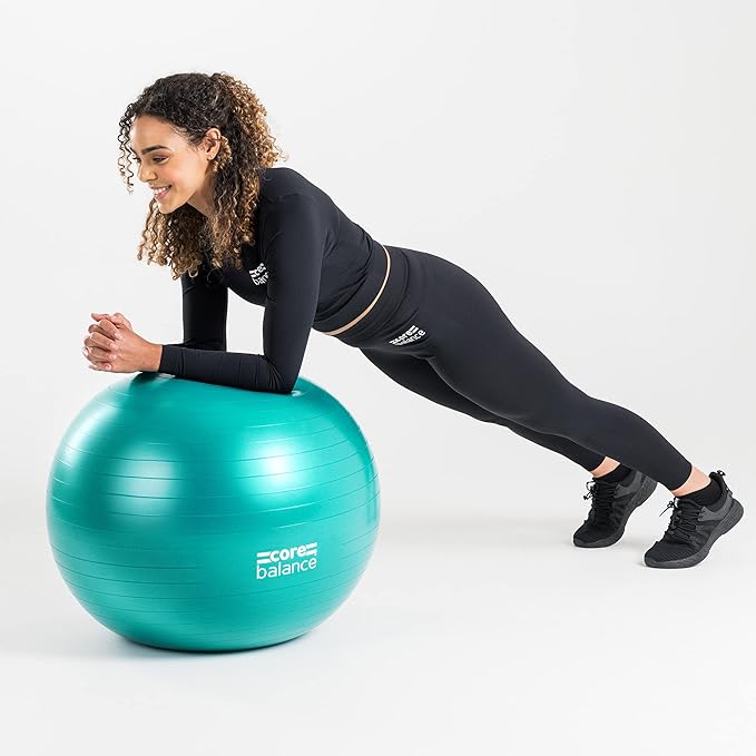 Exercise Ball for Workouts, Anti-Burst and Slip Resistant, Swiss Yoga Ball for Pregnancy, Stability, Fitness and Physical Therapy, 4 Sizes, with Pump
