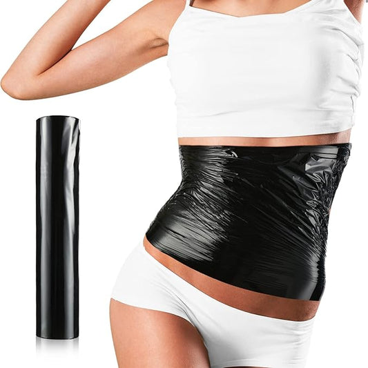 60 Meters Black Osmotic Plastic Body Wrap, Workout and Sweat Enhancer Stomach Wrap Body Wrap Film Applicator Power Wrap(1 Roll)